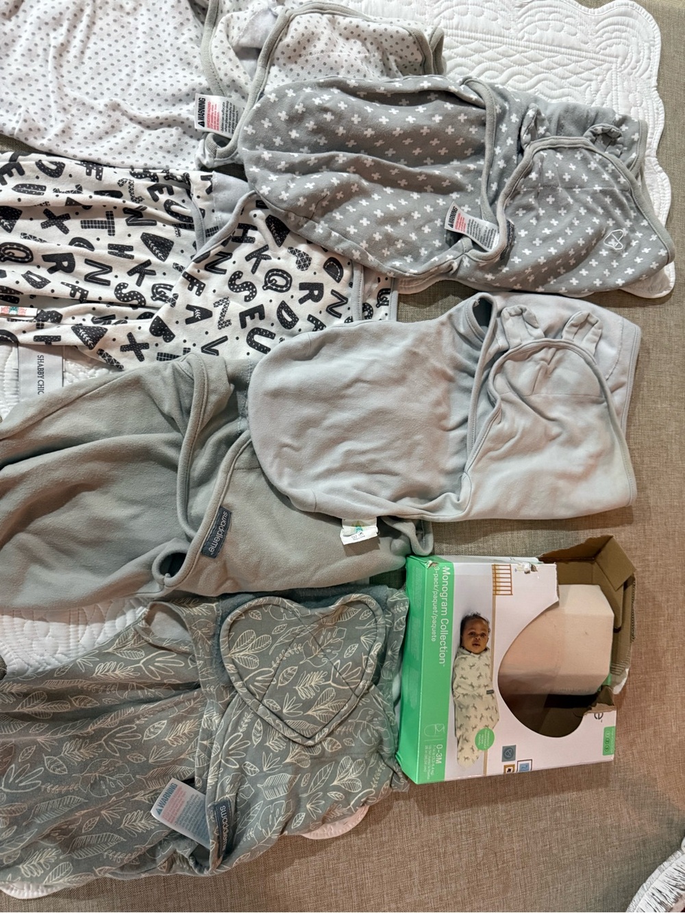 SwaddleMe Baby Swaddles and Sleep Sacks in Gray and White